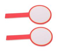 Milisten 2Pcs Double-sided Handheld Dry Erase Scoreboards Red Round Board Writable Paddles for Sports Competition Voting and Classroom Use