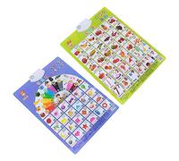 Milisten 2pcs Educational Audio Chart Bilingual Learning Poster English and Chinese for Interactive Audio Wall Chart for Early Education Safe Material with Vibrant Colors