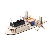 Milisten 2pcs Electric Wooden Boat DIY Assembly Puzzle Educational Kit for Promotes Imagination and Critical Thinking Safe Materials for Creative Learning Random Color