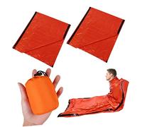 Milisten 2Pcs Emergency Sleeping Bags Thermal Survival Bags for Camping Windproof High Grade Pet Bright Orange Color for Easy Visibility for Hiking