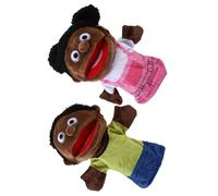 Milisten 2pcs Family Hand Puppets Set Soft Plush Cartoon Puppets for Imaginative Play Interactive Storytelling Toys