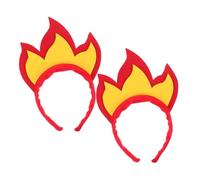 Milisten 2pcs Flame Headband Soft Felt Fire Shaped Crown Novelty Hair Hoop Photo Props for Halloween Carnival Rave Party Costume