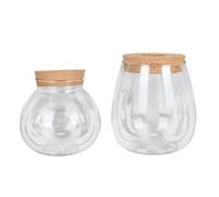 Milisten 2Pcs Glass Hydroponic Plant Bottle Set, Small Water Drop Wide Belly Flowerpot for Indoor Green Plants, Micro Ecological Desktop Landscape Decor