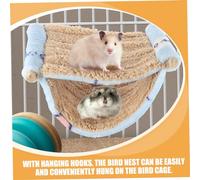 Milisten 2pcs Hammock Bird Bed for Cage Warm Hanging Nest with Soft Lint Material Wear Resistant Sleeping Tent in Yellow and Blue for Pet Birds