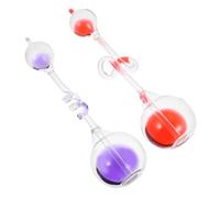 Milisten 2pcs Hand Boiler Glass Energy Experiment Tool with Artistic Hourglass Interactive Temperature-driven Liquid Transfer Decor for Home and Office Science Learning