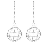 Milisten 2Pcs Hanging Chicken Treat Holder Stainless Steel Vegetable Feeder Balls for Hens Small Animals Pecking Feeder for Poultry Rabbits Guinea Pigs