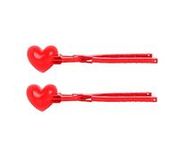 Milisten 2Pcs Heart Shaped Plastic Maker Clips for Outdoor Winter Play Smooth Edges Safe for Bright Red Color Multi Use for Sand Mud and Bath Bombs Fun