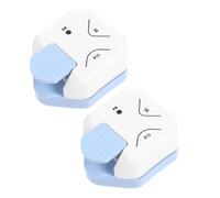 Milisten 2pcs Heavy Duty Corner Rounder Punch for Scrapbooking, Crafting, and Card Making - 3-in-1 Paper Corner Cutter, Square, and Notch Punch - Light Blue for Home and Office Use