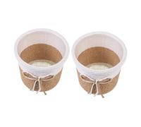Milisten 2Pcs Imitation Paper-woven Flowerpots Round Plant Containers Simple Design for Indoor Outdoor Gardening for Flowers Succulents Cactus Display and Home Decoration