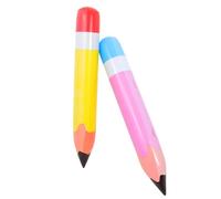 Milisten 2pcs Inflatable Crayon Props Giant Decorative PVC Crayons for Party Decorations Classroom Supplies Birthday Favors Yellow and Pink