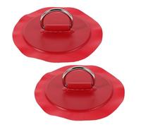 Milisten 2pcs Kayak Paddle Board D-ring Patches with Stainless Steel Buckles, Red Pvc Buckle Set for Inflatable Surfboard and Canoe Accessories, Secure Boat Repair for Water Sports