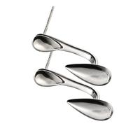 Milisten 2Pcs Lightweight Korean Style Dangle Chain Earrings for Women Small Teardrop Drop Ear Jewelry in White Gold Tone Comfortable Summer Party Accessories