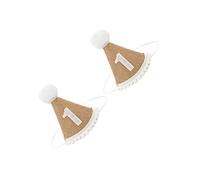 Milisten 2pcs Linen First Birthday Party Hats for Boy Girl Safe and Healthy Material Adorable Photo Props Creative Design Shower Favor Glitter Birthday Caps for Boys