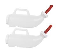 Milisten 2pcs Livestock Feeding Bottles Horizontal Milk Feeder with Handle and Reusable Silicone Nipple for Lambs Calves Goats Farm Use