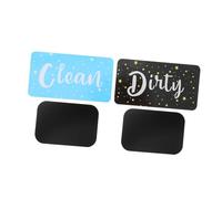 Milisten 2pcs Magnetic Dishwasher Cleaner Sign Magnet Stickers Dual-side Abs Material Flips to Indicate Clean or Dirty Dishes for Home and Office Use