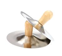 Milisten 2Pcs Metal Finger Cymbals with Wooden Handles Musical Instrument for Dance Percussion Practice and Hearing Development