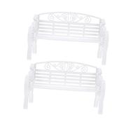 Milisten 2pcs Mini Dollhouse Park Bench Models Elegant Mini Bench Ornaments for DIY Crafts Photography Props for Fairy Gardens Interior Models