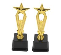 Milisten 2pcs Mini Gold Star Trophy for Award for Kindergarten Sports Dance Singing Speech Competitions Confidence Building Participation Prize