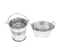 Milisten 2pcs Miniature Bucket Set Chic Dollhouse Decoration Lightweight Iron Pails for Creative Play for Micro Landscapes Imaginative Fun for Living Room Bedroom Decor