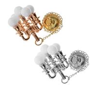 Milisten 2pcs Miniature Ceiling Lamp Model for Dollhouse Living Room Decor Simulation Mini House Accessories with Round White Globe Gold Silver Color Safe Material for House Decoration