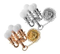 Milisten 2pcs Miniature Ceiling Lamp Model for Dollhouse Mini Furniture Decor with White Globe Shades Gold Silver Compact for Mini Living Room Scene Craft Accessory for Collectors