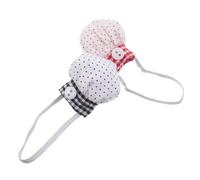 Milisten 2pcs Miniature Cotton Chef Hats for Dolls Stuffed Animals DIY Doll Clothes Accessories Pretend Play Cooking Caps for Assorted Black Red Polka Dot Colors