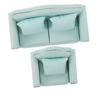 Milisten 2pcs Miniature Dollhouse Couch with Soft Fabric Upholstery Wooden Frame for DIY Projects Flexible Arrangement Green Sofa with Pillow for Imaginative Play and Collectors