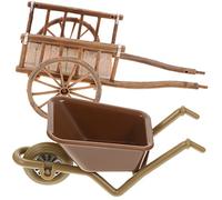 Milisten 2Pcs Miniature Farm Cart Models Micro Landscape Trolley Decorative Mini Cart for Garden Succulents Moss Home Decor and Photography Props