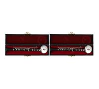 Milisten 2pcs Miniature Oboe Model Ornament Stand and Case Metal and Vinyl Desktop Decoration for Home and Office Unique Oboe Adornment for Music Lovers
