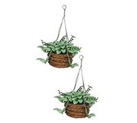 Milisten 2Pcs Miniature Potted Plants Realistic Bonsai Model Artificial Greenery Decor for Mini House Ornament for Indoor Outdoor Spaces