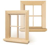 Milisten 2Pcs Miniature Window Frame Models for Doll House Rustic Decor for Tiny Rooms DIY Furniture Ornaments for Miniature Landscapes Ideas