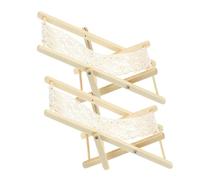 Milisten 2pcs Miniature Wooden Folding Beach Chair Model Scale Mini Deck Lounge Chairs for Dollhouse Decoration Compact Design for Micro Landscape and Crafts
