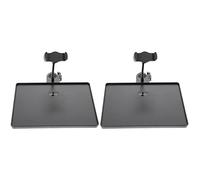 Milisten 2pcs Mobile Phone Holder Microphone Stand Bracket Microphone Tray with Clamp Micphone Stand Shelf Sound Card Tray with Phone Holder Table Mic Stand Tray Metal Adjustable