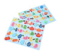 Milisten 2Pcs Montessori Wooden Alphabet and Number Puzzle for Educational Learning for Early Childhood Development and Skill Enhancement