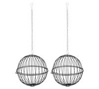 Milisten 2pcs Nest Silk Storage Basket for Outdoors Hanging Suet Ball Bird Feeder Hanging Hummingbird Feeder Ball Made of Stainless Steel Material Use in Garden Window