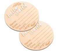 Milisten 2pcs Newborn Birth Announcement Sign Natural Wood Milestone Plaque Cute Nursery Decor for Showers Keepsake for Hospital Home Celebrate Important Growth Milestones
