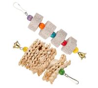 Milisten 2Pcs Parrot Chewing Toy Set Calcium Enriched Teeth Grinding Blocks for PET Birds Sturdy Hanging Toys for Cockatiels Budgies and Parrots