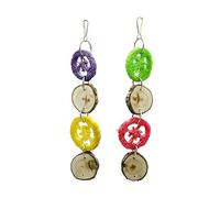 Milisten 2pcs Parrot Playing with Loofah Sponge Bite Wood Fun Educational Bird for Birds for Cockatiels Parakeets Parrots Promotes Exercise Skill Development Random Color Random Color