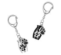 Milisten 2pcs Pet Ashes Keychain Urn Container Aluminium Alloy Mini Ash Key Ring with Smooth Surface for Memorable Place, Keepsake Gift for Pet Loving Friends