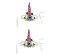 Milisten 2pcs Pet Party Hat Dog and Cat Unicorn Horn Hat Soft Fabric Pet Fun Cosplay Props for Birthday