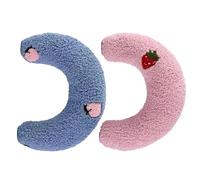 Milisten 2pcs Pet U-shaped Pillow Soft Half Donut Cat Pillow for Cervical Support Cozy Sleeping for Small Dogs and Cats
