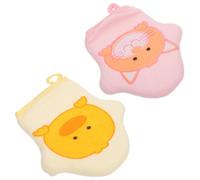 Milisten 2Pcs Portable Cotton Baby Bathing Wash Gloves with Cartoon Star Shape, Rich Bubbles for Travel and Business Trip, Soft and Comfortable Infant Bath Scrubber