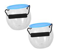 Milisten 2pcs Portable Transparent Aquarium Tank with Secure Lid and Handle Small Outdoor Fish Catch Bucket for Beach Lake and Travel Miniature Ecosystem Fish Transport Container