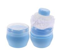 Milisten 2pcs Powder Puff and Container - Dusting Powder Case with Body Puff for Women - Empty Storage Box/Jar for Travel Baby and Makeup Use Sky-Blue