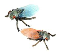 Milisten 2pcs Realistic Simulation Insect Model Cicadas for Educational Insect Figurine Lifelike Cicada Decor for Garden and Nursery Room