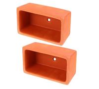 Milisten 2pcs Rectangular Shallow Terracotta Flower Pots for Succulent Plants and Cacti, Mini Red Clay Planter Set with Drainage Hole for Indoor Gardening and Home Décor