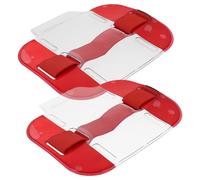 Milisten 2pcs Red Armband Id Card Holders, Plastic Arm Badge Sleeves with Protective Cover, Worker Security Badge Holders for Office and Outdoor Use