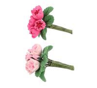 Milisten 2pcs Resin Dollhouse Miniature Flowers Bouquet Decoration for Doll House Accessories Portable Mini Artificial Floral Crafts for Mini Gardens and DIY Scenes