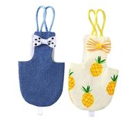Milisten 2pcs Reusable Bird Diapers for Parakeets Breathable Flight Suit Nappy Clothes with Banana Pineapple Print Mess Prevention Easy to Wear for Pet Birds
