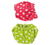 Milisten 2pcs Reusable Squirrel and Guinea Pig Diapers M Size with Red and Green Dot Patterns, Washable Elastic Small Pet Pants, Leak-proof Absorbent Liners for Travel and Outdoor Use